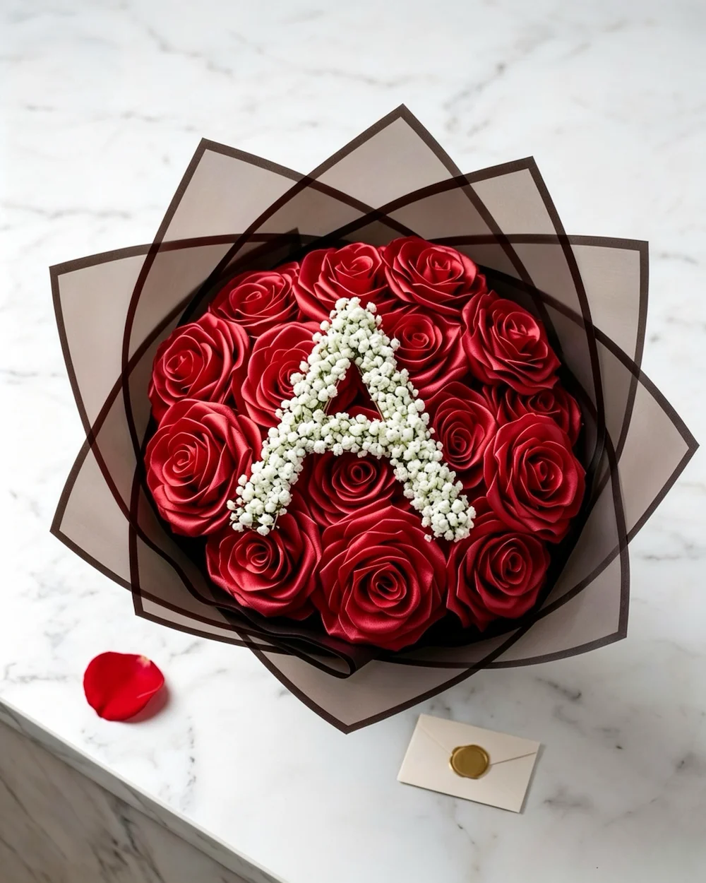 Alpha Aura Eternal Rose Custom Initial Bouquet